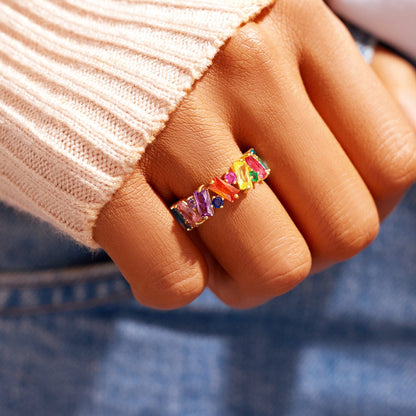 Promise Ring Broken Pieces of Rainbow Ring