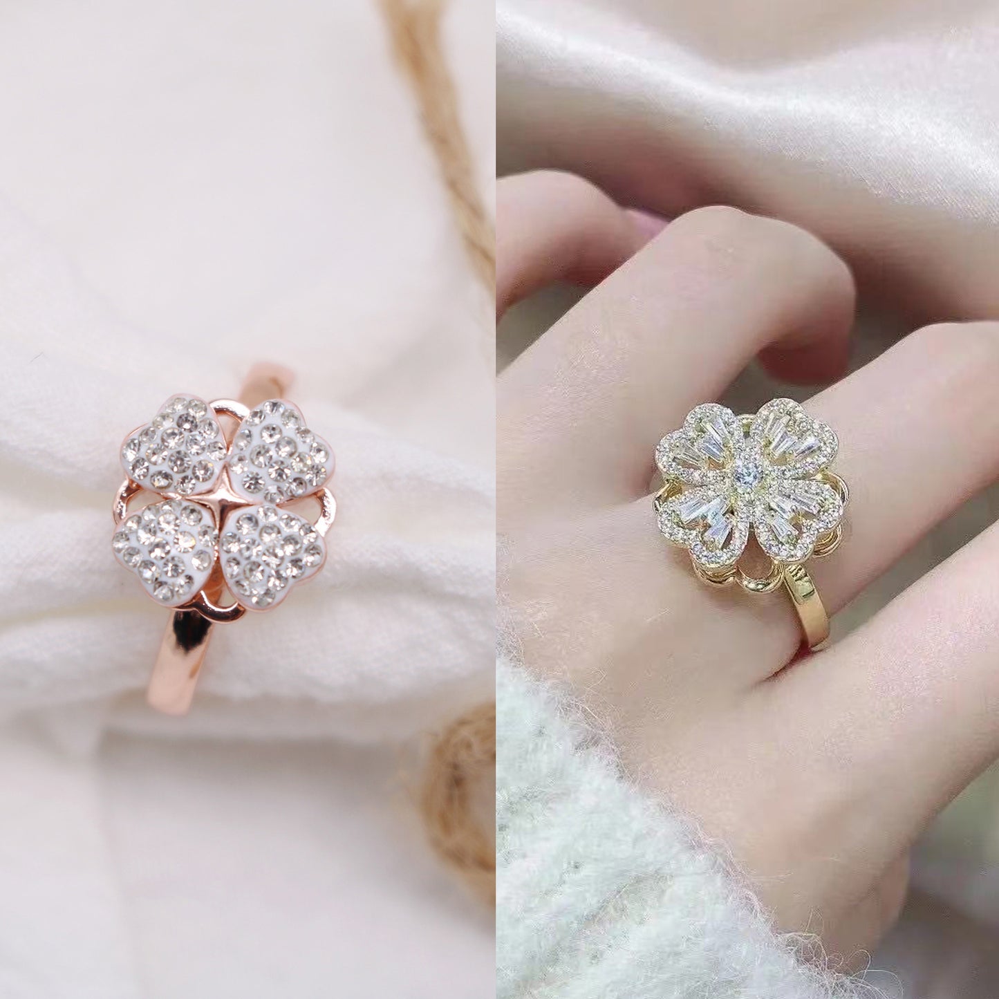 Four-Leaf Clovers Rotating Ring