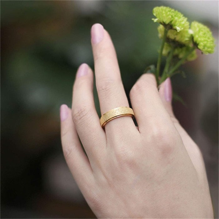 Frosted Stress Relief Spinner Ring