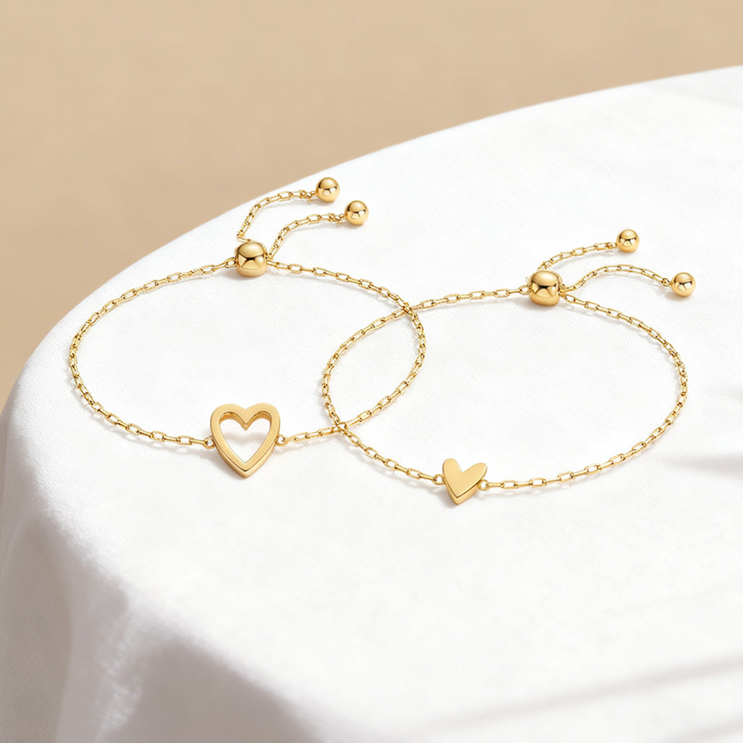 Mother & Daughter Matching Heart Beat Bracelet Set