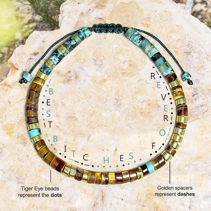 'Best Bitches Forever' Morse code Motivational Bracelet