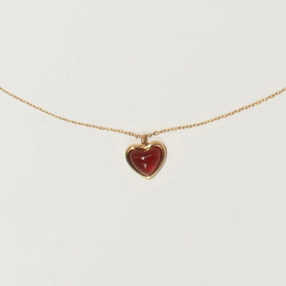 Carnelian Stone Heart Necklace
