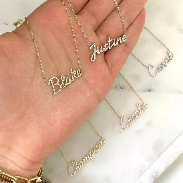 Custom Diamond Name Necklace