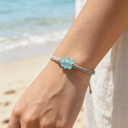 FOR MY SOUL SISTER- LET US FEEL THE SUNSHINE TOGETHER SEA GLASS BRACELET