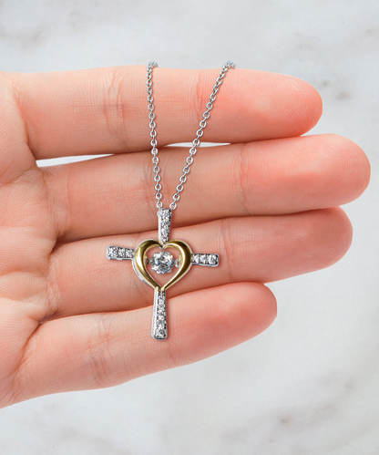 Gift To My Baby Girl Daughter - Cross Dancing Necklace With Message Card