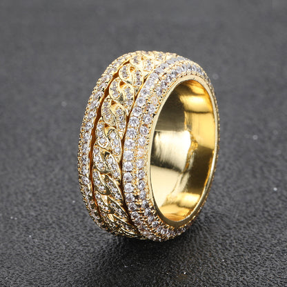 Golden Slumber Cuban Spinning Anxiety Ring