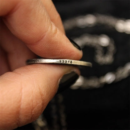 Silver Full Moon Necklace Charm