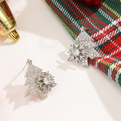 Spinning Snowflakes Christmas Tree Earrings -Silver🎄