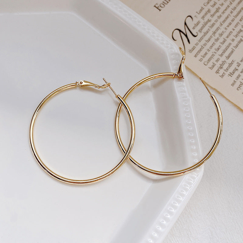 Plain Metal Hoop Earrings