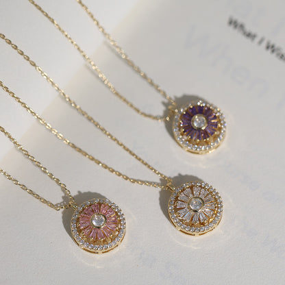 Luxury Crystal Sunflower Fidget Necklace