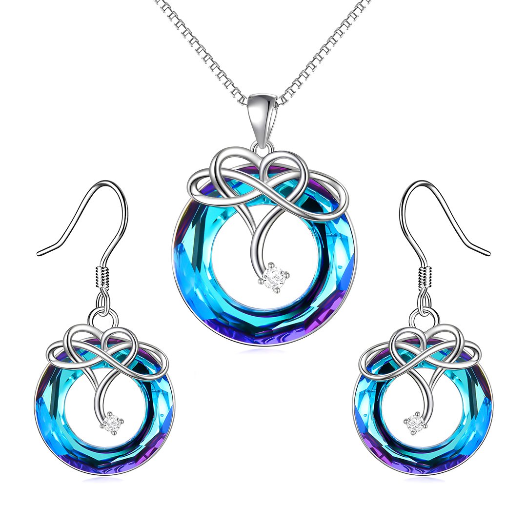 For Daughter - I Love You until Infinity Runs Out Crystal Infinity Necklace