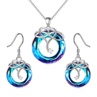 For Daughter - I Love You until Infinity Runs Out Crystal Infinity Necklace