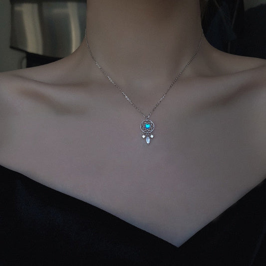 BLUE AURA DREAM CATCHER NECKLACE