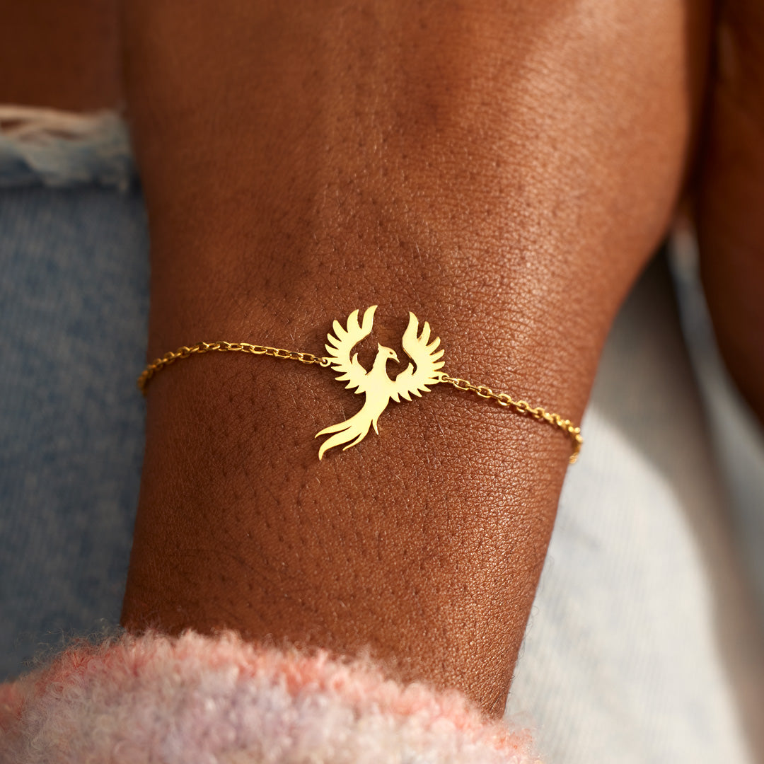 Rise Up Golden Phoenix Charm Bracelet