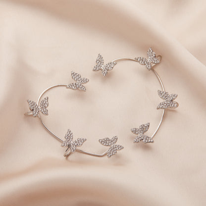 Butterfly Tassel Shiny Zircon Ear Cuffs
