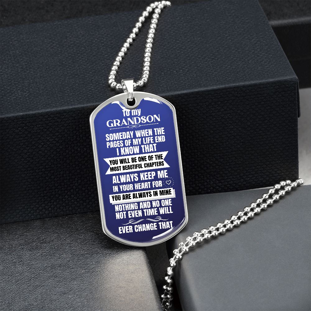 To my Grandson Necklace - Someday When The Pages of My Life End
