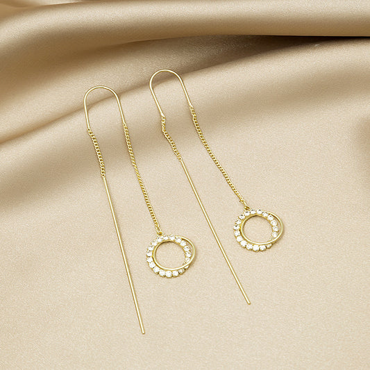 Tassel Threading Long Chain Earrings