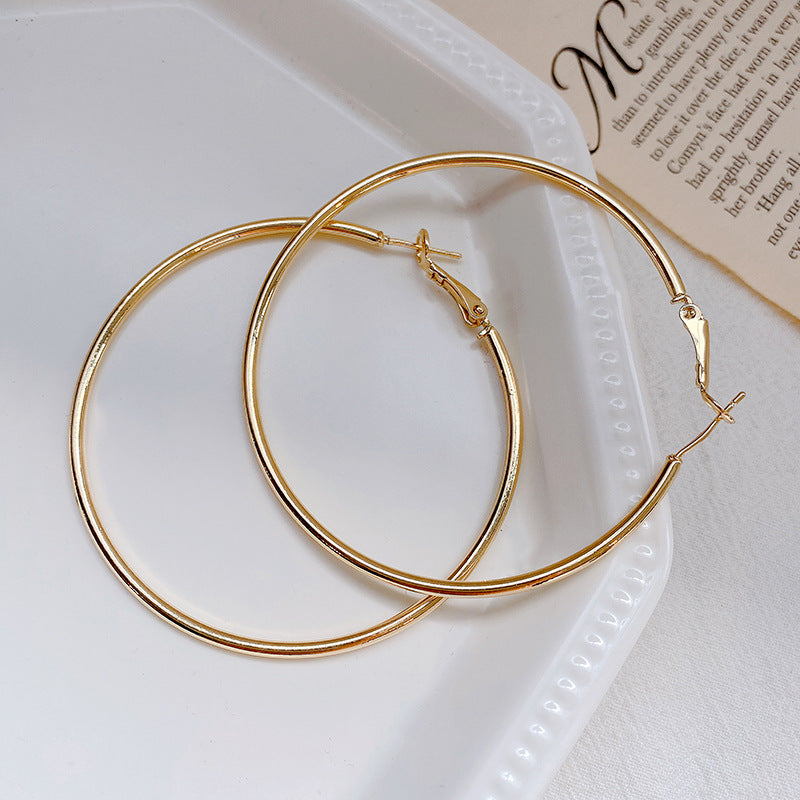 Plain Metal Hoop Earrings