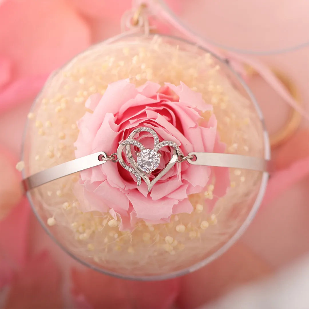 For Love - To My Smokin' Hot Woman Double Heart Bracelet