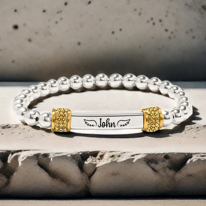 For Memorial -  I'm a Wife to a Husband  Custom Name Bead Bracelet