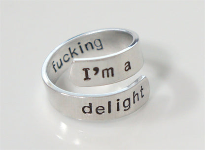 Interesting Inspirational Gift. Motivational Ring. Wrap Ring