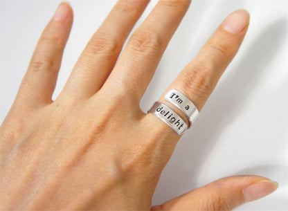 Interesting Inspirational Gift. Motivational Ring. Wrap Ring