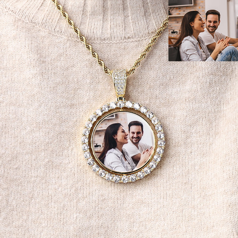 Custom Rotating Photo Pendant Necklace