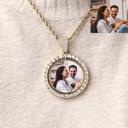Custom Rotating Photo Pendant Necklace