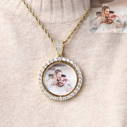 Custom Rotating Photo Pendant Necklace
