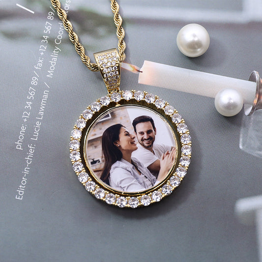 Custom Rotating Photo Pendant Necklace