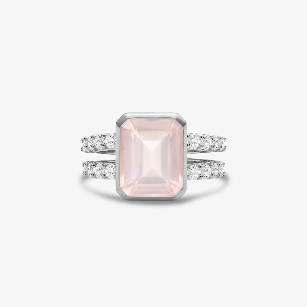 I Am Enough Rose Quartz Ring