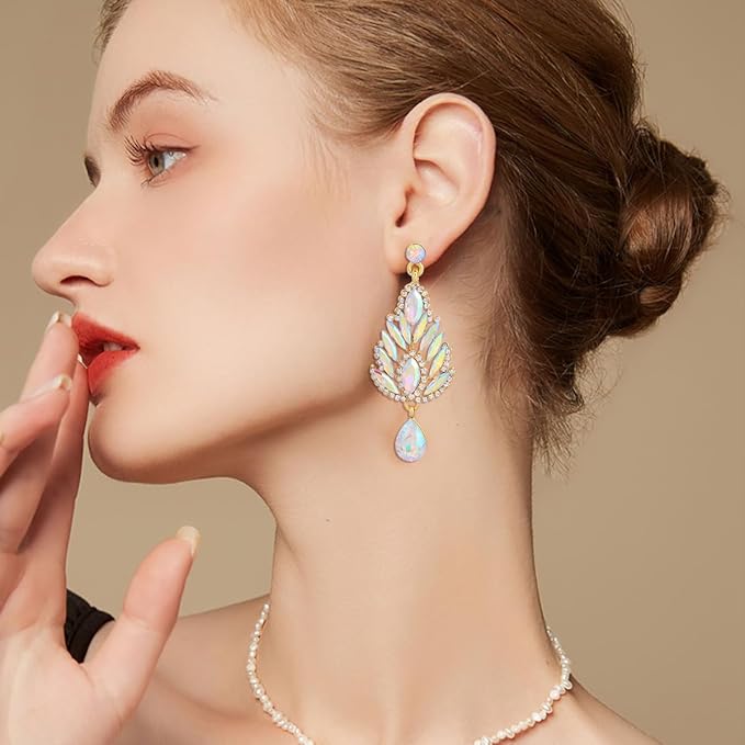 FOR LOVE - CRYSTAL DANGLE OVERSIZED EARRINGS FOR WOMEN