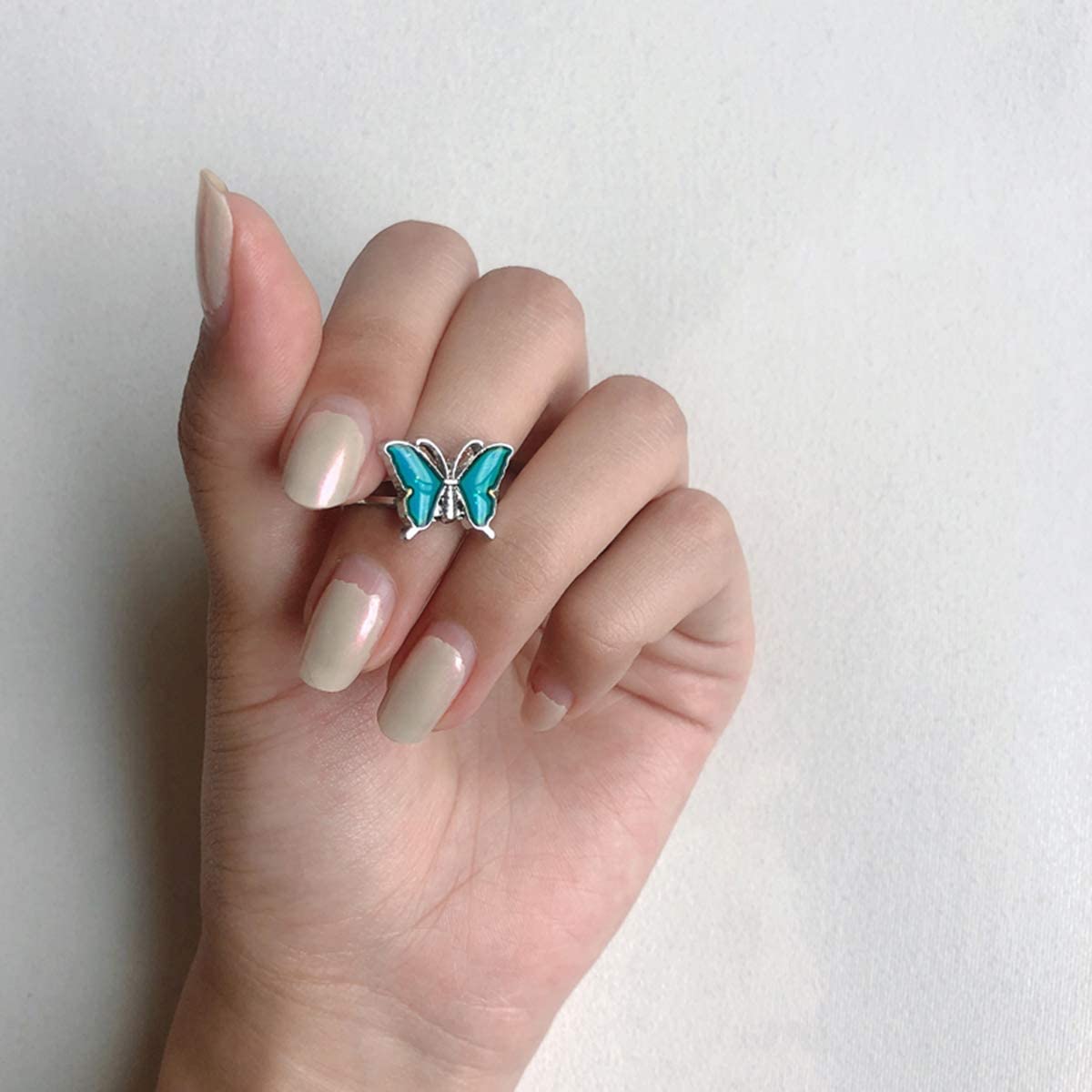 Temperature Sensing Color Changing Butterfly Ring