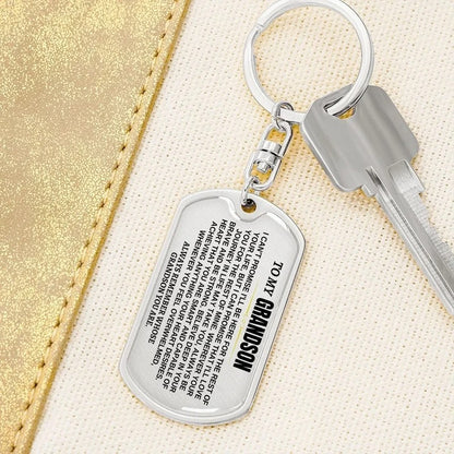 🌊Summer Hot Sale✨ | To My Grandson | Remember Whose Grandson You Are | Personalized Keychain