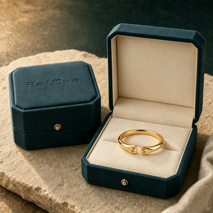 For Love- Custom Two Initial Ring