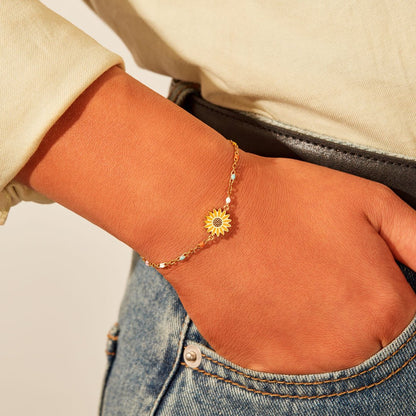To My Daughter Sunflower Bracelet