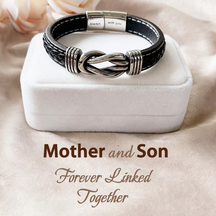 To My Son- Keep Me In Your Heart Infinity Custom Bracelet