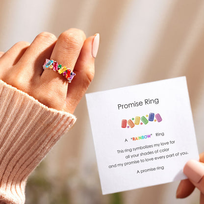 Promise Ring Broken Pieces of Rainbow Ring