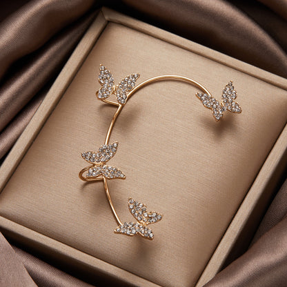 Butterfly Tassel Shiny Zircon Ear Cuffs