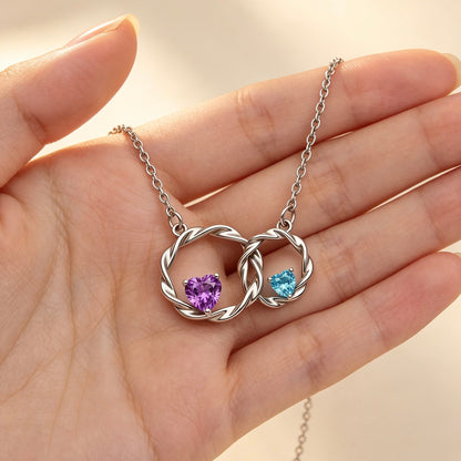 For My Daughter- I Always With You Custom Double Birthstones Necklace