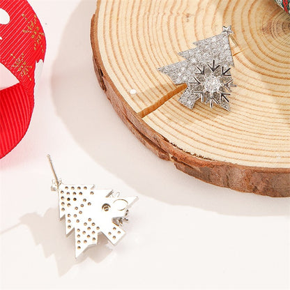 Spinning Snowflakes Christmas Tree Earrings -Silver🎄