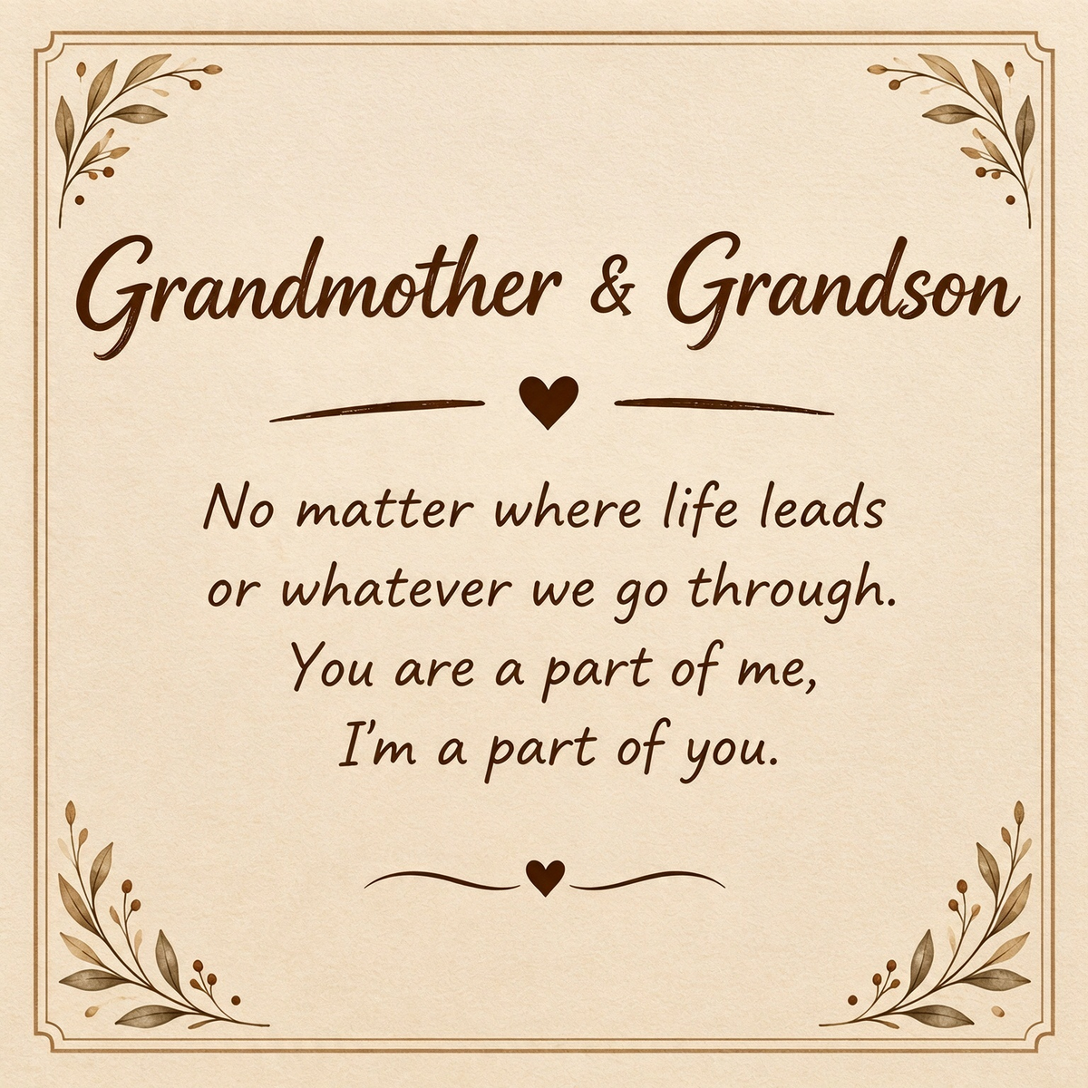 Grandmother And Grandson Connected By Heart Custom Name Bond Bracelet