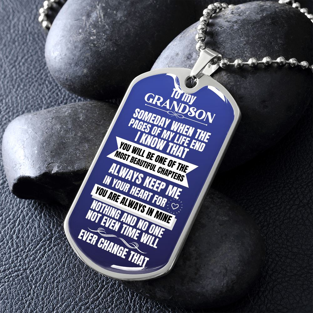 To my Grandson Necklace - Someday When The Pages of My Life End