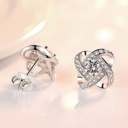 To My Beautiful Daughter - Forever Love Knot Sterling Silver Earring