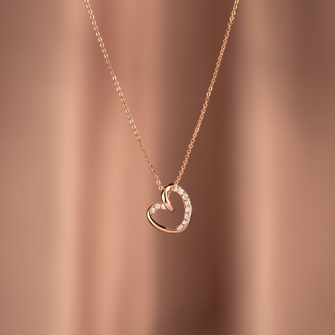 My Beautiful Granddaughter Twist Pave Heart Necklace