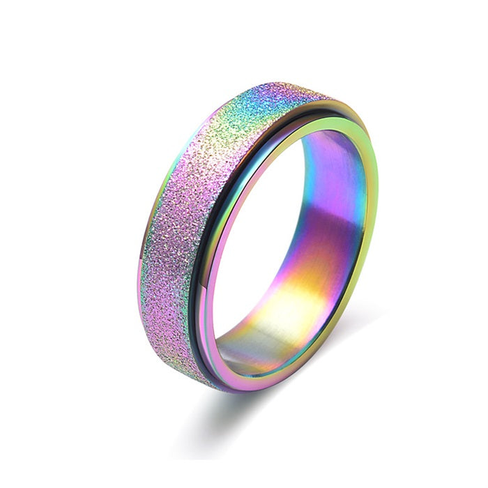 Frosted Stress Relief Spinner Ring