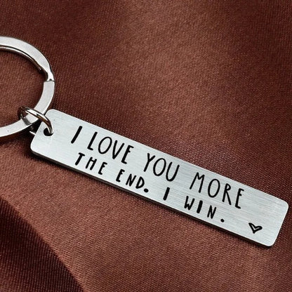🌊Summer Hot Sale✨"I Love You More The End I Win"Funny Birthday Keychain-- A Personalised Gift for Him/Her