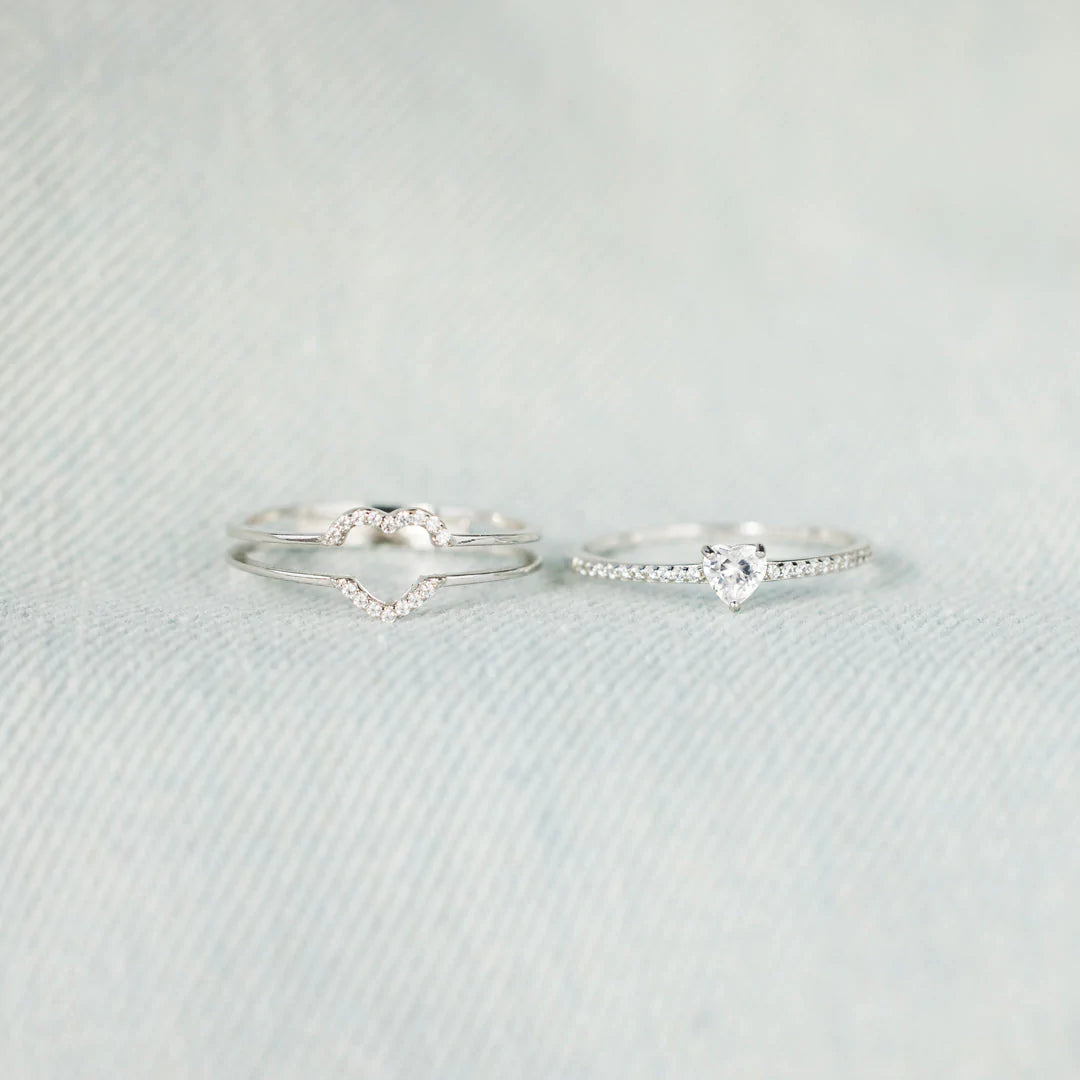 My Heart's First Home Layered Heart Ring