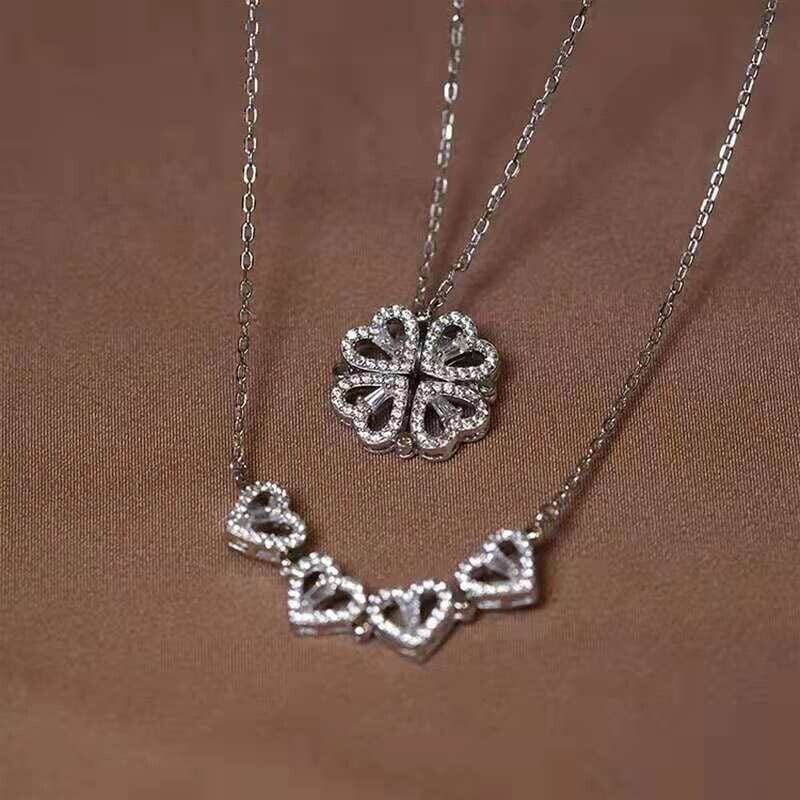 🍀Lucky Four Leaf Clover Heart Necklace