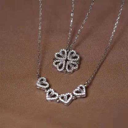 🍀Lucky Four Leaf Clover Heart Necklace